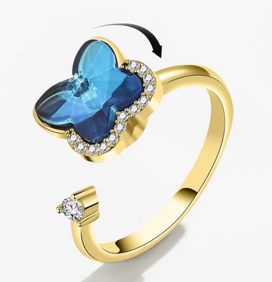 Adjustable Butterfly Spinner Anxie Ring